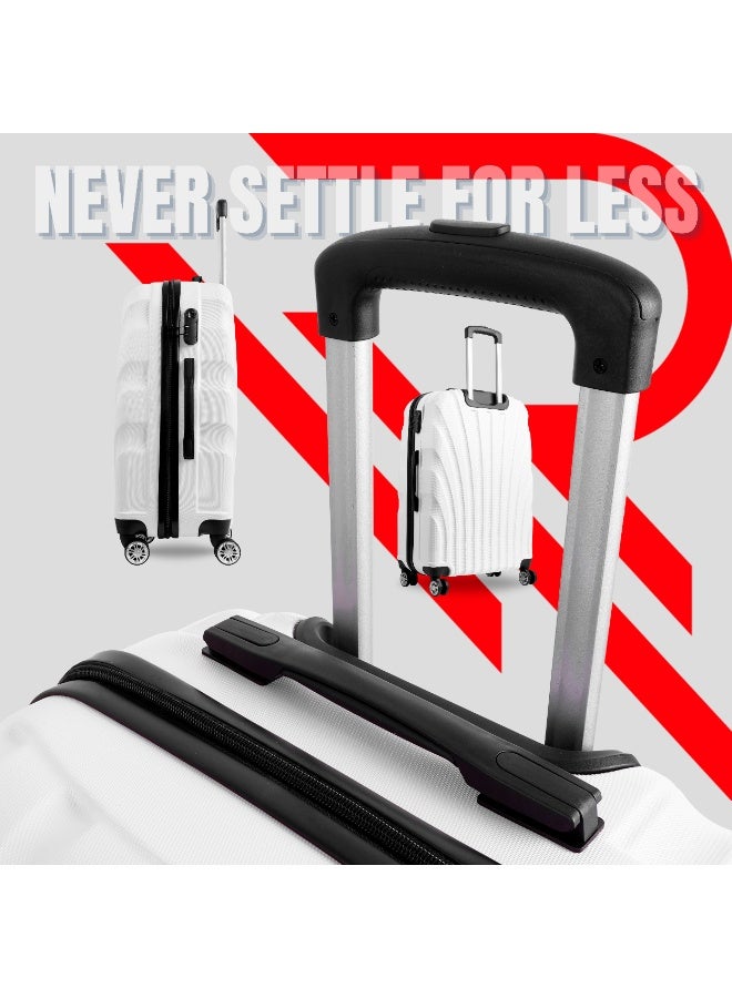 Reflection ABS Luggage Set of 3, Lightweight & 360° Silent Wheels Suitcase, ABS Hard Luggage Trolley, Travel Luggage with Spinner Wheels  (3pc Set, White) - Image 5