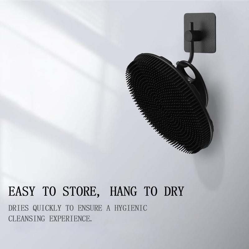 INNERNEED Food-Grade Soft Silicone Body Scrubber Shower Brush Handheld Cleansing Skin Brush, Gentle Exfoliating and Lather Well (Black) - Image 5