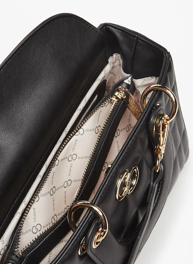 سيليست Women Quilted Tote Bag With Top Handles And Detachable Strap