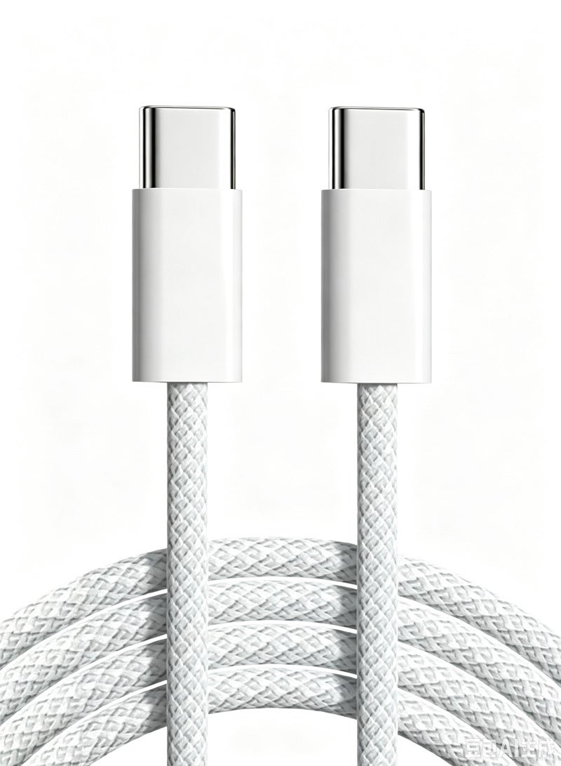 JOYFOCUS USB type C To type-C Super Fast Knitted Charging Cable 1M For MacBook Pro, Samsung S25 Ultra/S24/23/, Huawei - Image 1
