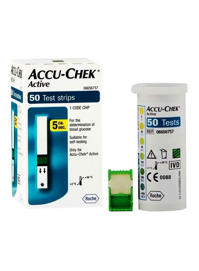 ACCU-CHEK 50-Piece Active Glucometer Strip - Image 1