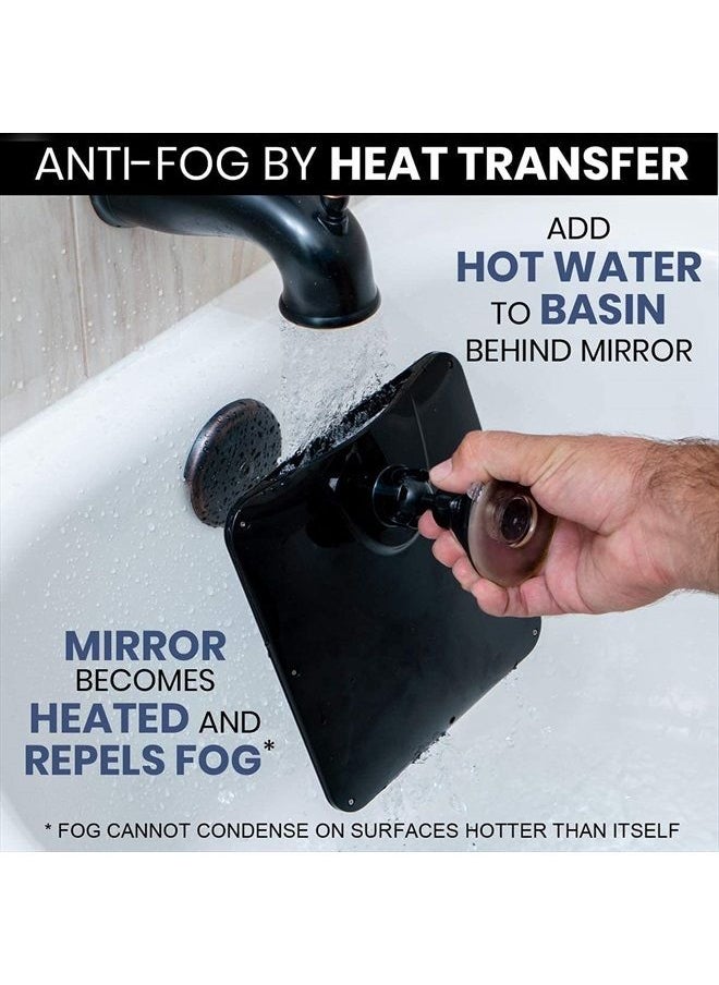 Mirrorvana Fogless Shower Mirror for Shaving with Upgraded Suction, Dual Anti Fog Design, Shatterproof Surface & 360° Swivel, 8" x 7"  - Image 3