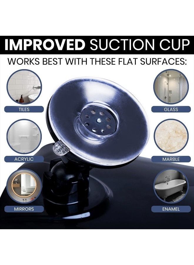 Mirrorvana Fogless Shower Mirror for Shaving with Upgraded Suction, Dual Anti Fog Design, Shatterproof Surface & 360° Swivel, 8" x 7"  - Image 4