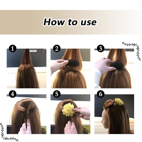 UPSTORE 2PCS 4inch Hair Decoration Comb Sponge Foam Volume Bump it up Insert Base Styling Accessories Back Beehive Styler Increasing Tool (Beige) - Image 3