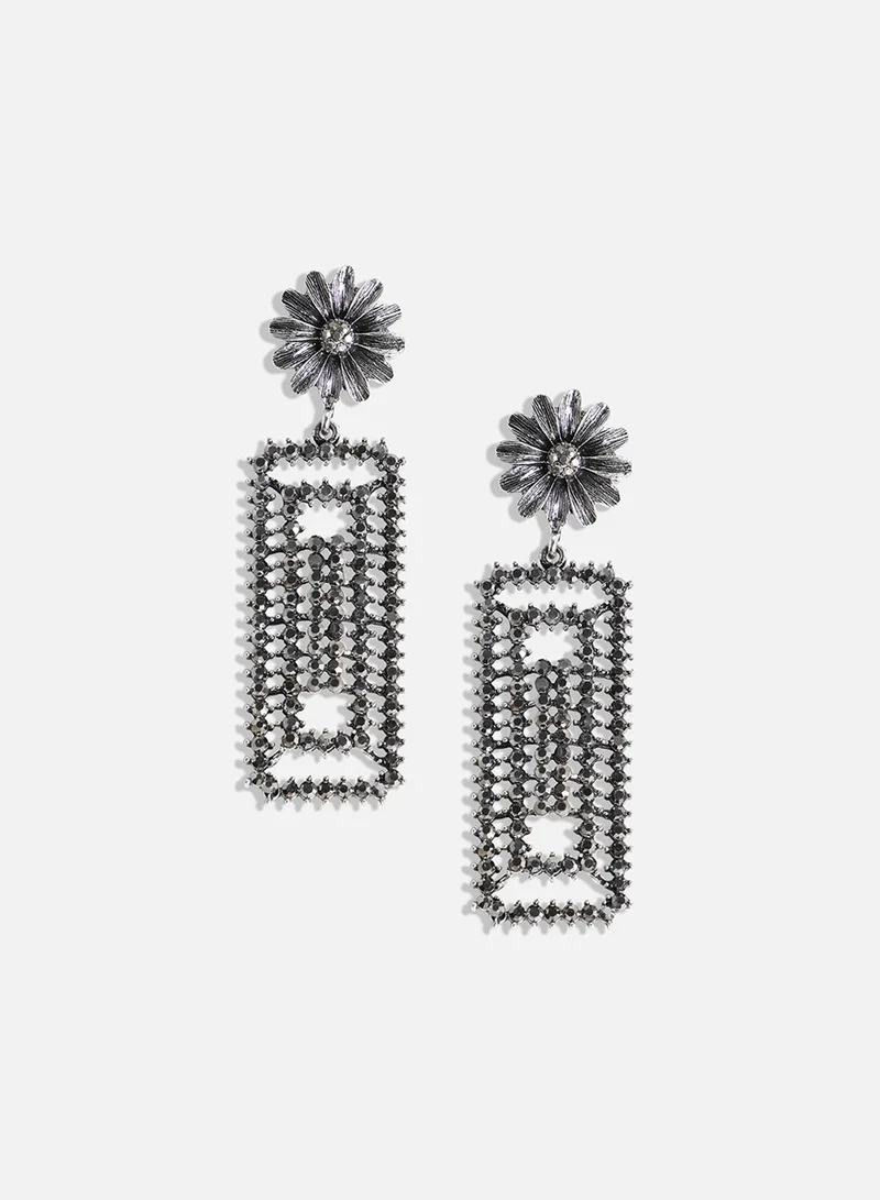 SOHI Daisy Cluster Geometric Artificial Drop Earring Jewellery