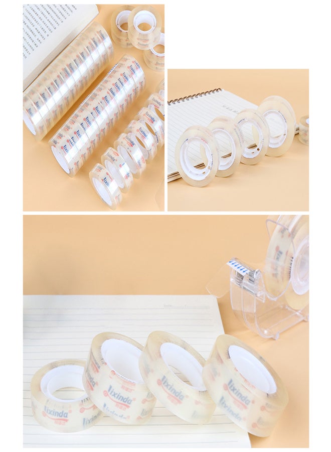 5pcsTransparent Adhesive Tape 18mm*30Y with Tape Dispenser Stationery Clear Hand-teared Tape Single-sided Strong Sticky Typo for Office Home Handcraft Art - Image 5