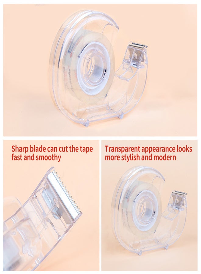 5pcsTransparent Adhesive Tape 18mm*30Y with Tape Dispenser Stationery Clear Hand-teared Tape Single-sided Strong Sticky Typo for Office Home Handcraft Art - Image 2
