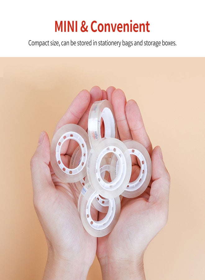 5pcsTransparent Adhesive Tape 18mm*30Y with Tape Dispenser Stationery Clear Hand-teared Tape Single-sided Strong Sticky Typo for Office Home Handcraft Art - Image 3