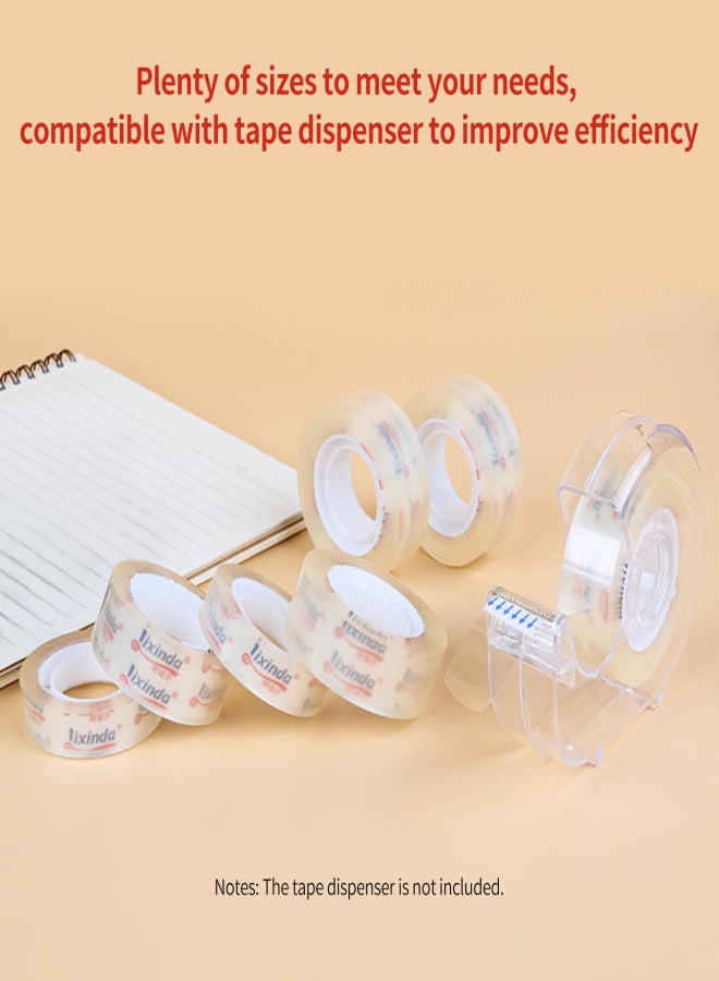 5pcsTransparent Adhesive Tape 18mm*30Y with Tape Dispenser Stationery Clear Hand-teared Tape Single-sided Strong Sticky Typo for Office Home Handcraft Art - Image 4