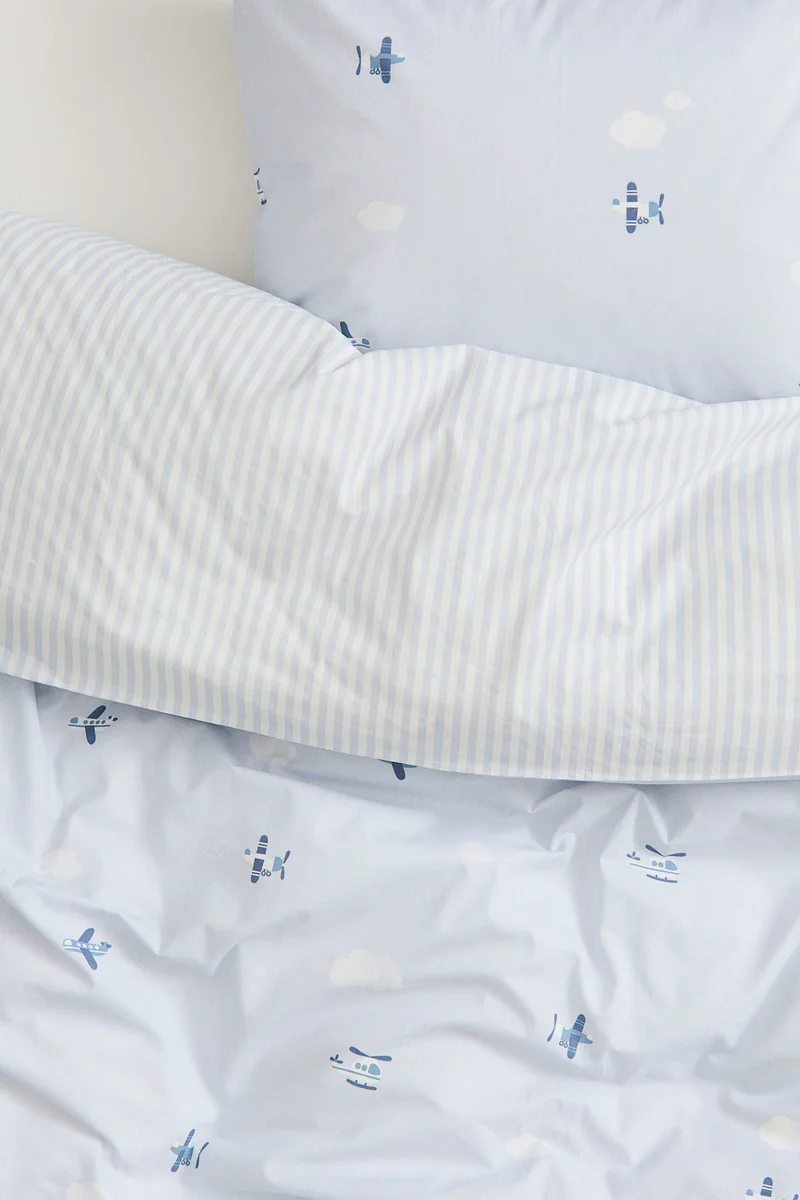 H&M Patterned cotton duvet cover set