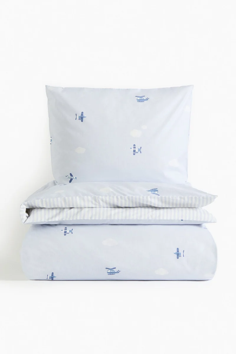 H&M Patterned cotton duvet cover set
