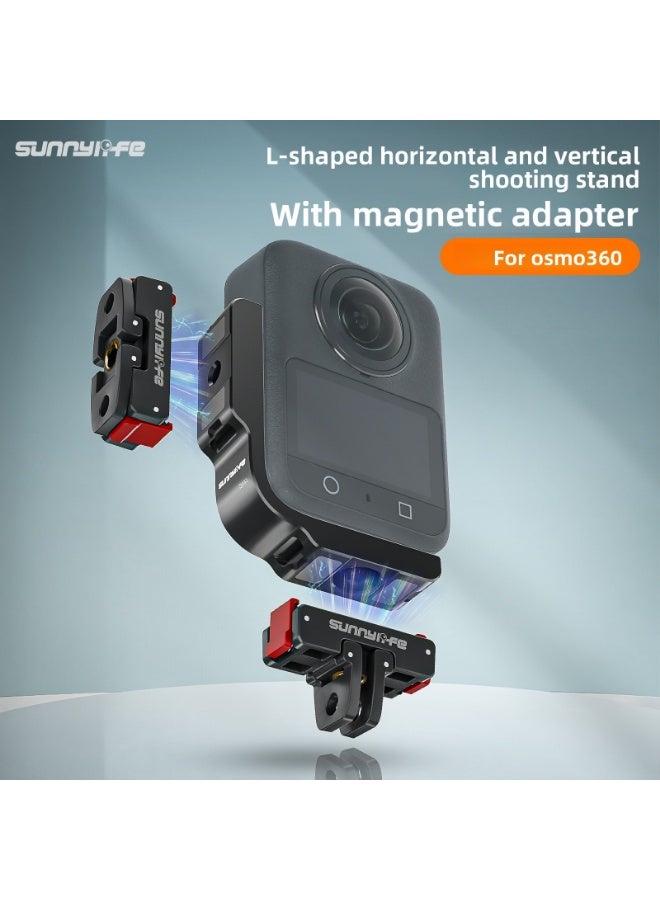 سني لايف حامل تحويل معدني مغناطيسي للتصوير الأفقي والعمودي متوافق مع DJI OSMO 360، مصنوع من سبائك الألمنيوم CNC، تثبيت قوي، تركيب سريع، تبديل سهل وصوت أوضح - Image 1