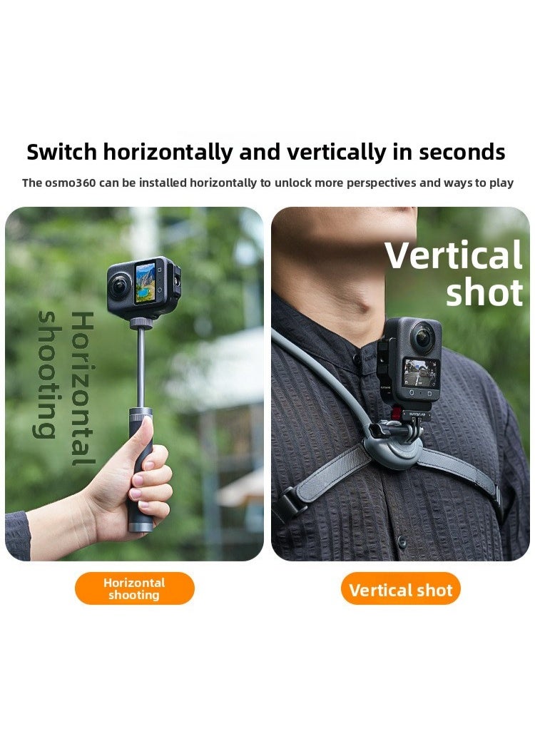 سني لايف حامل تحويل معدني مغناطيسي للتصوير الأفقي والعمودي متوافق مع DJI OSMO 360، مصنوع من سبائك الألمنيوم CNC، تثبيت قوي، تركيب سريع، تبديل سهل وصوت أوضح - Image 4