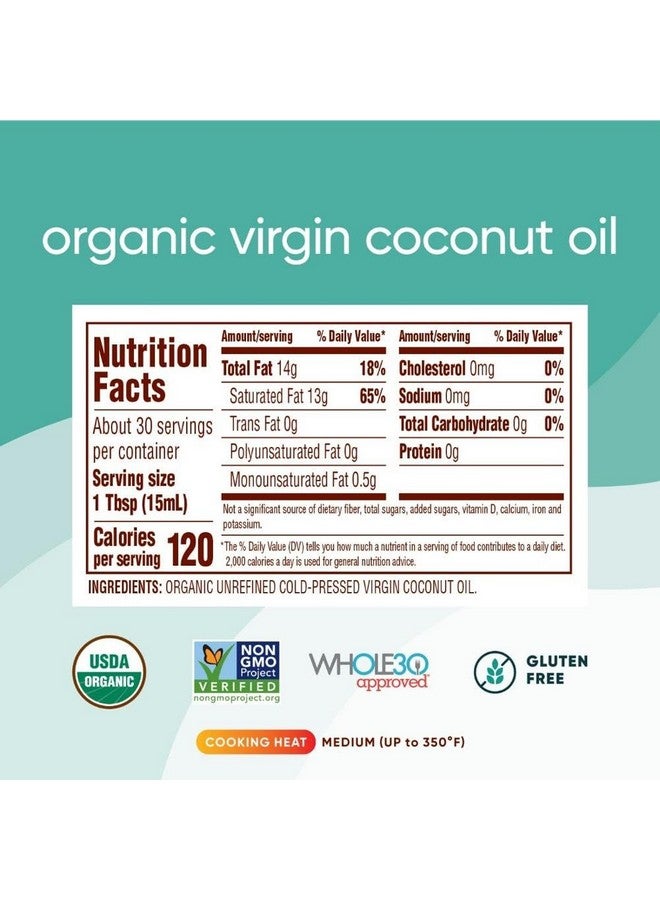 Nutiva, Organic Coconut Oil, 15 Fl Oz - Image 2
