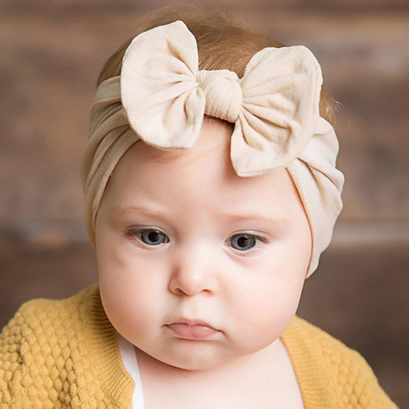 Soft Nylon Baby Headband Gentle Elastic Hair Bows For Infants Toddlers Red - Image 3