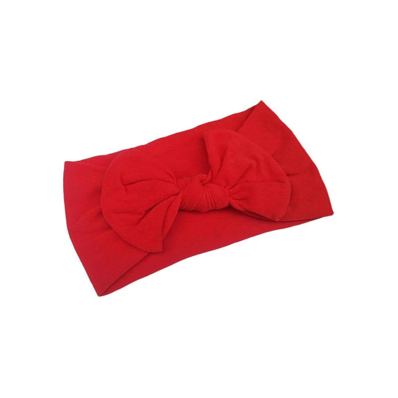Soft Nylon Baby Headband Gentle Elastic Hair Bows For Infants Toddlers Red - Image 1