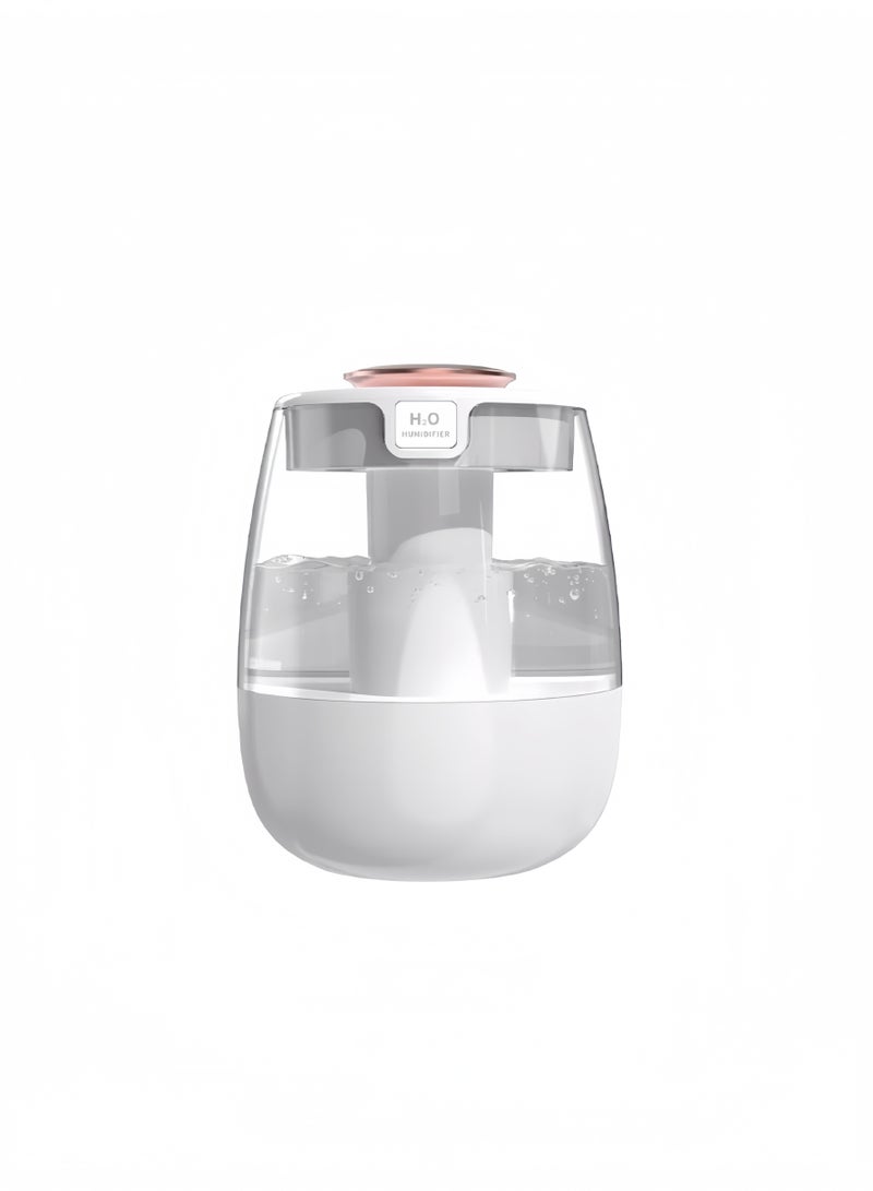 Double Spray Air Humidifier With Humidity Display, Uv Antibacterial Lamp Compact Ultrasonic, High Mist Output, Adjustable Mist Intensity With Night Light Function，Suitable For Offices, Bedrooms  - Image 1