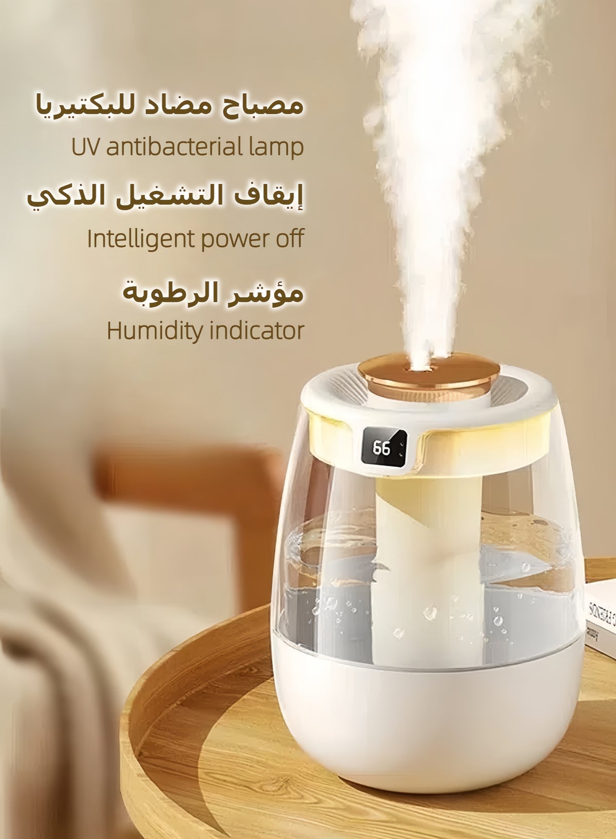 Generic Double Spray Air Humidifier With Humidity Display, Uv ...