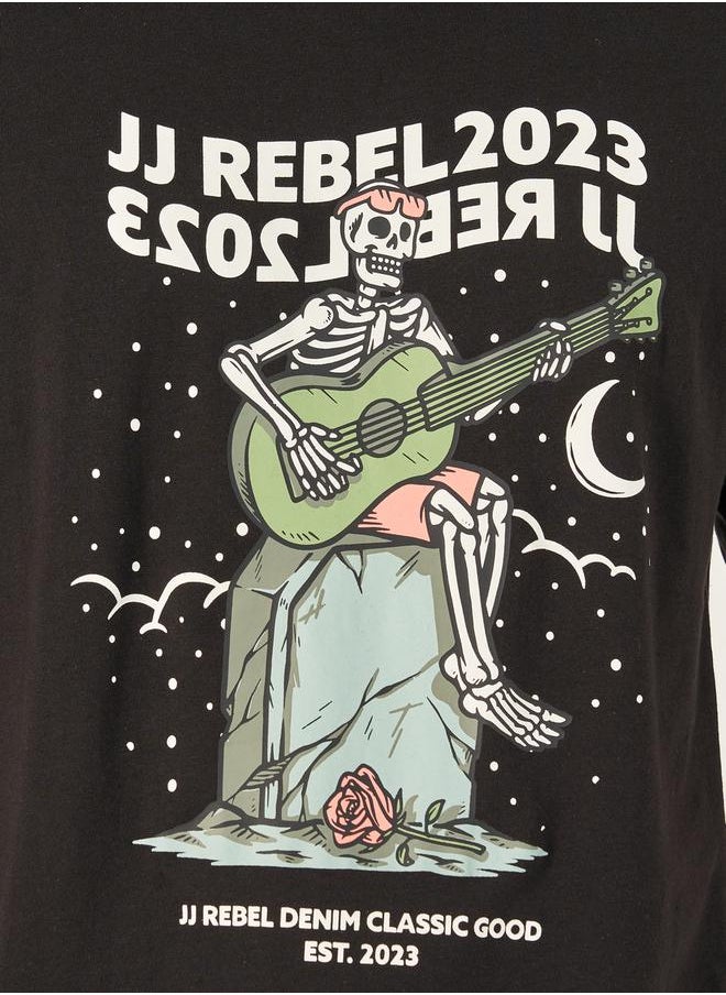 JJ Rebel by Jack & Jones Crew Neck Graphic Print T-Shirt  - Image 3
