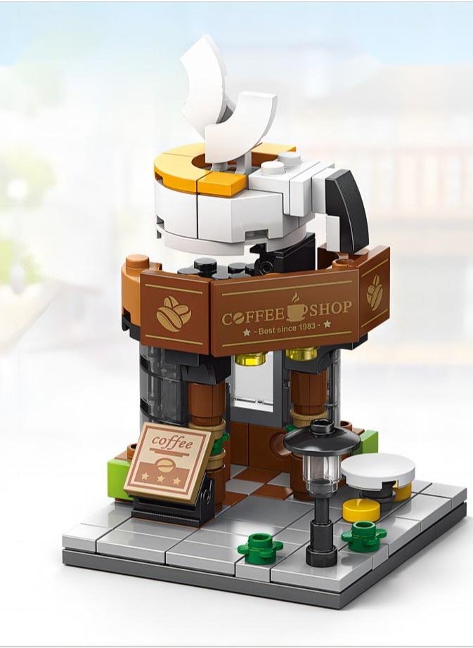 129-Piece Mini Street Coffe Store Building Block Toy  - Image 1