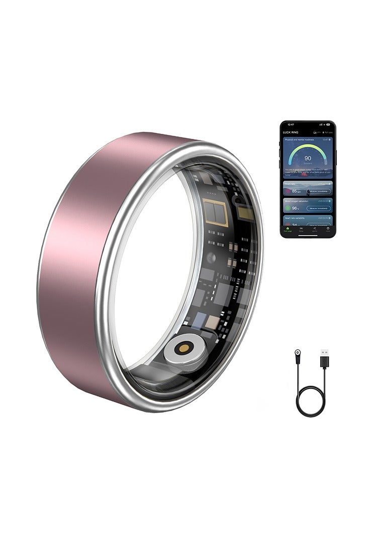 Smart Ring Health Tracker, Fitness Tracker, Activity Trackers for ManWomen -SleepExercise Monitor,Waterproof Sleep Tracking Wearable (Pink, 8)