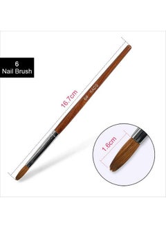 KADS Kolinsky Sable Acrylic Nail Art Brush Red Wood Pen Nail Brush For Nail Art Manicure Tool (8#)  - Image 3