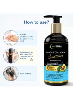 MAXBELLA Biotin & Collagen Hair Conditioner For Men And Women 300Ml  - Image 5