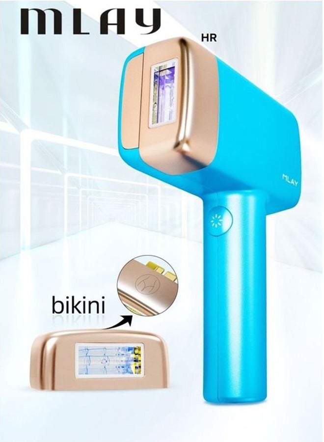MLAY Updated MLAY T14 IPL Laser Painless Hair Removal Device With Bikini Lamp 3℃ Cold Compress/500000 Pulses/5-Levels Sky Blue - Image 1