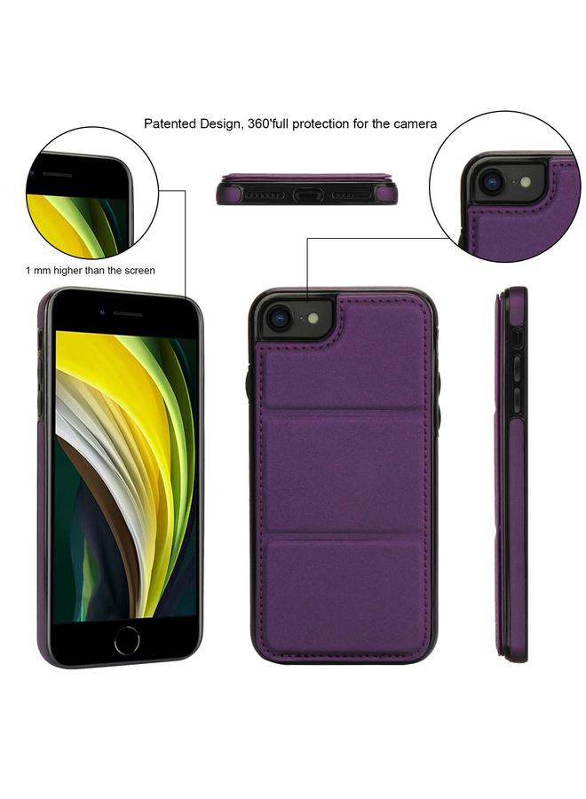 اس-توب جراب لهاتف iPhone SE 2022 / SE 2020 / 7 / 8 جراب هاتف جلدي ثلاثي الطي مع حامل وفتحة للبطاقة - Image 4