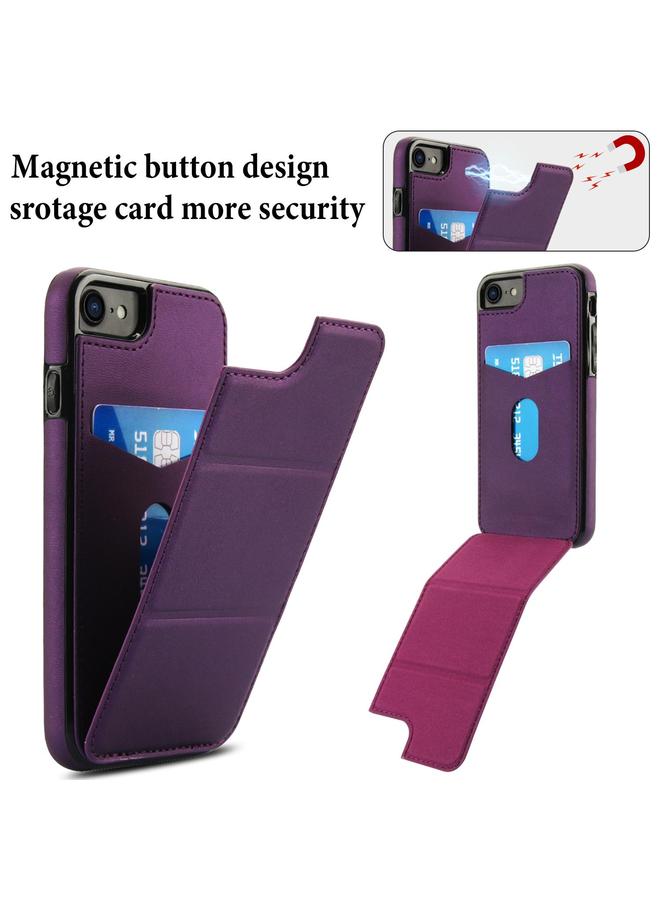 اس-توب جراب لهاتف iPhone SE 2022 / SE 2020 / 7 / 8 جراب هاتف جلدي ثلاثي الطي مع حامل وفتحة للبطاقة - Image 3