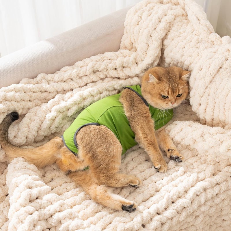 Avont All temp range compatible build Cat Recovery Suit for Surgery, Breathable Anti-Licking Onesie for Kittens, Post-Operative Protective Bodysuit, Comfortable Alternative to E-Collar -Green (S) Daily repeated use trusted quality - Image 2