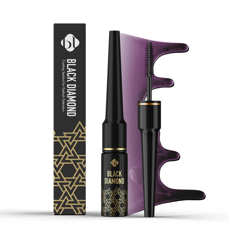 bl BL BL Lashes Black Diamond Lash Sealant for Eyelash Extensions | Overnighter Lash Sealer & Waterproof Coating for Retention & Aftercare (0.24 fl.oz, Black) - Image 1
