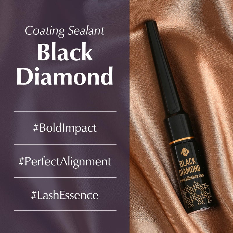 bl BL BL Lashes Black Diamond Lash Sealant for Eyelash Extensions | Overnighter Lash Sealer & Waterproof Coating for Retention & Aftercare (0.24 fl.oz, Black) - Image 2