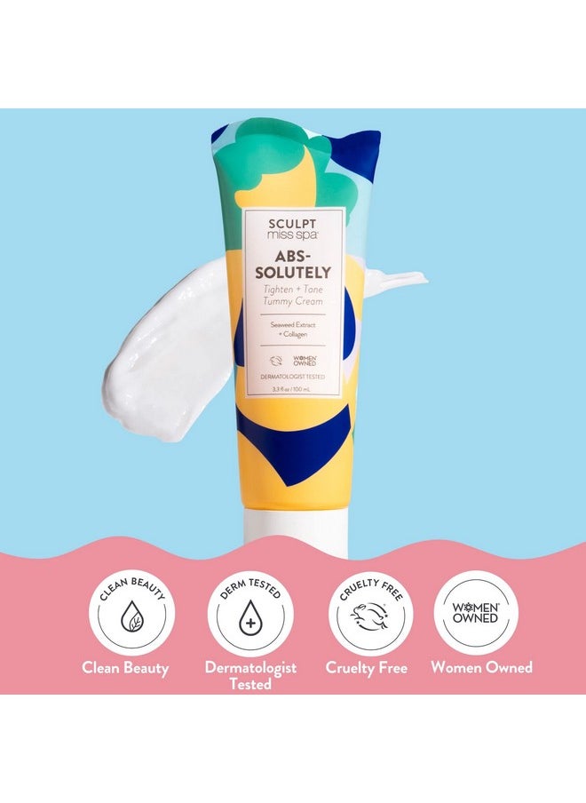 MISS SPA - Tighten Tone Tummy Cream Collagen Body Cream Anti Aging Firming Tummy Cream Helps Firm And Tone Abdominal Area Body Lotion 3.3 Fl Oz - Image 1