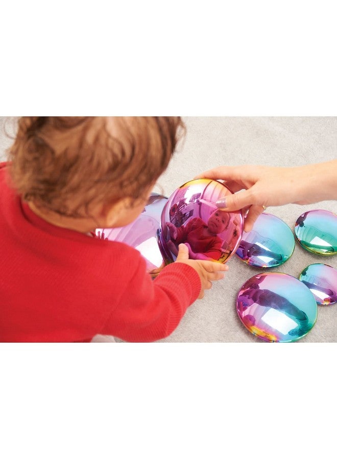 TickiT أزرار عاكسة حسية من تيكي - انفجار الألوان - مجموعة من 7 - للأعمار من 0 شهور فما فوق - أقراص مرآة، قزحية للأطفال والرضع - لعبة حسية للتكديس - Image 5