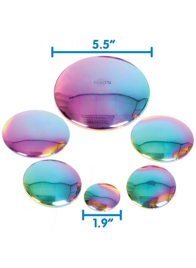 TickiT أزرار عاكسة حسية من تيكي - انفجار الألوان - مجموعة من 7 - للأعمار من 0 شهور فما فوق - أقراص مرآة، قزحية للأطفال والرضع - لعبة حسية للتكديس - Image 3