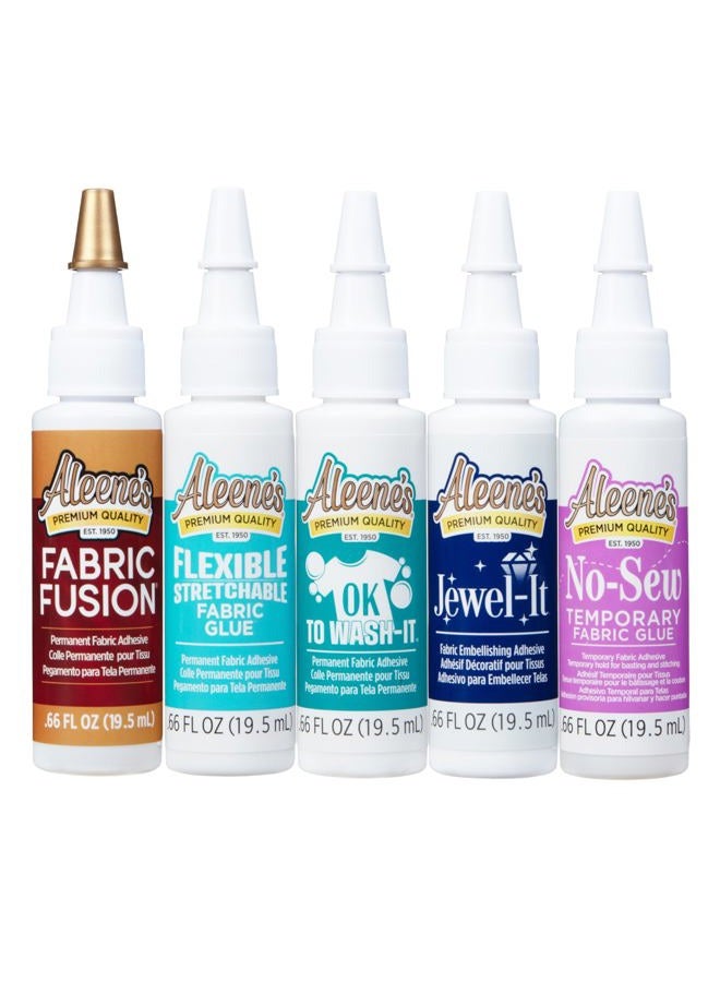 Aleene's Tacky Pack Fabric Glue, 5pk, 0.66 Fl Oz - Image 2