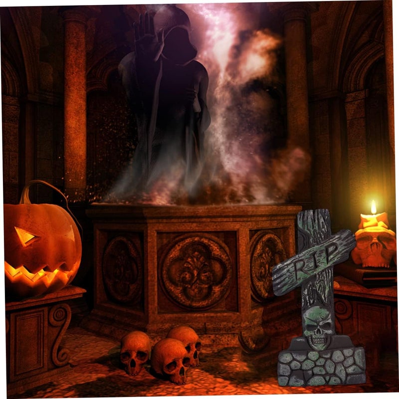 klarako House Bars Tombstone Haunted Ornaments Foam Style Backyard Decor Garden Terrifying Sign Decorations Gravestone Graveyard Rip for Lawn Figurine Tombstones Halloween - Image 2