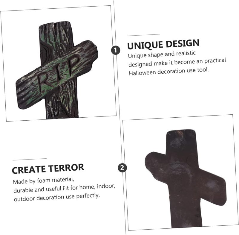 klarako House Bars Tombstone Haunted Ornaments Foam Style Backyard Decor Garden Terrifying Sign Decorations Gravestone Graveyard Rip for Lawn Figurine Tombstones Halloween - Image 5