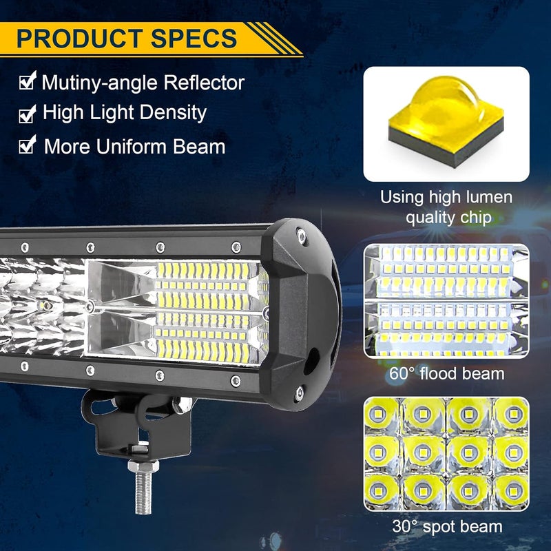 Willpower 34 Inch 468W LED Light Bar Spot Flood Combo Beam for Offroad Vehicles - Image 3