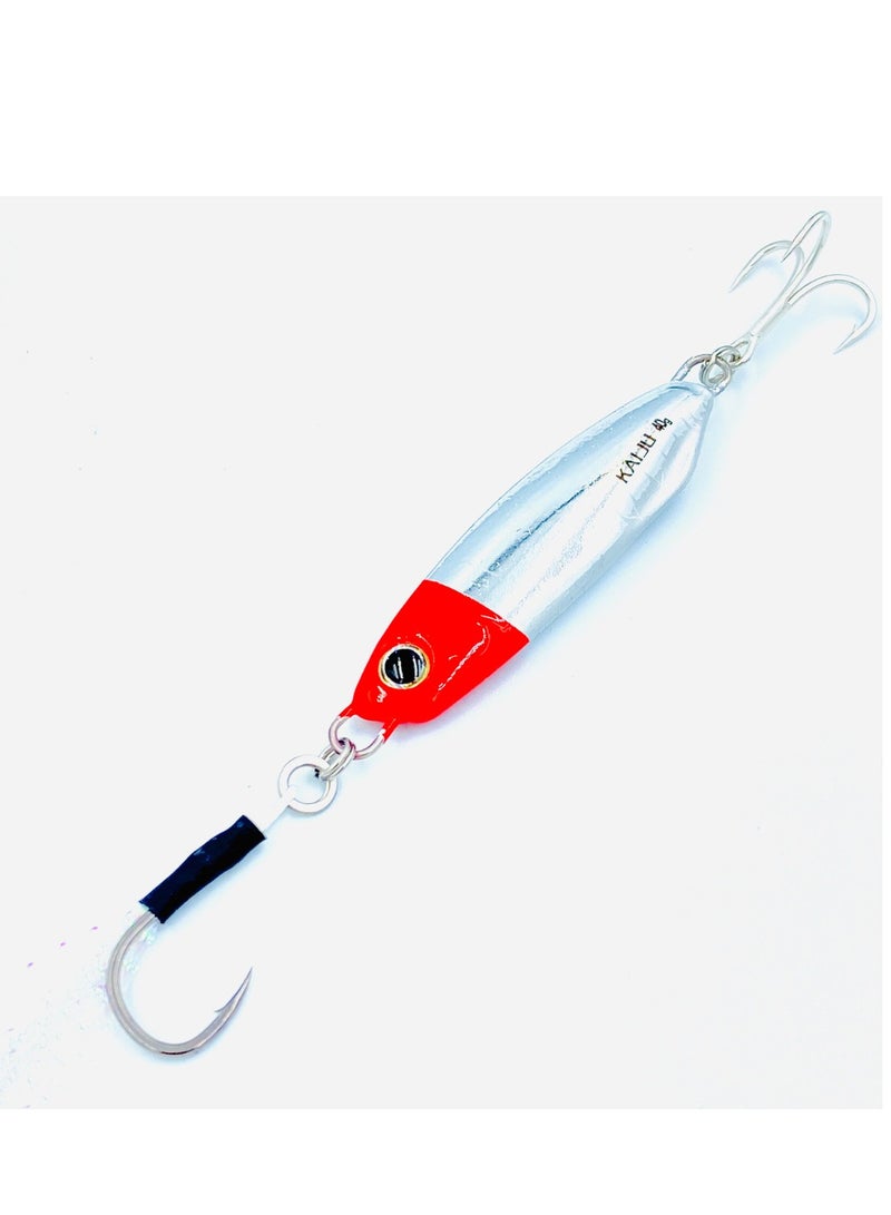 oakura Kaiju Red Head Jig - 30G Weights, Extra Sharp Bkk Hook, 10 Mesmerizing Colors - Lightweight Gear For Epic Fishing Adventures - Image 1