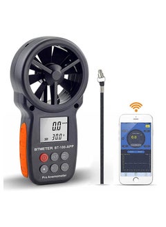 Multifunction Anemometer Wireless Bluetooth Digital Handheld Wind Speed Meter for Wind Chill Air Velocity Temperature Vane Anemometer Gauge