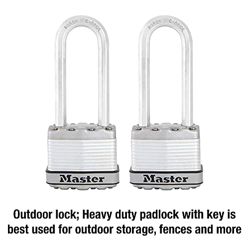 Master Lock M1XTLJ Magnum Heavy Duty Padlock with Key, 2 Pack Keyed-Alike - Image 2