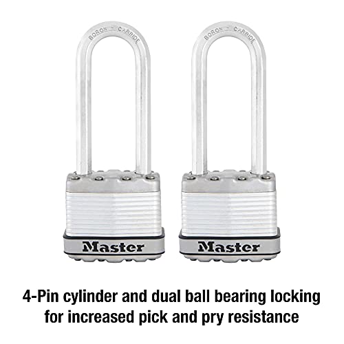 Master Lock M1XTLJ Magnum Heavy Duty Padlock with Key, 2 Pack Keyed-Alike - Image 4