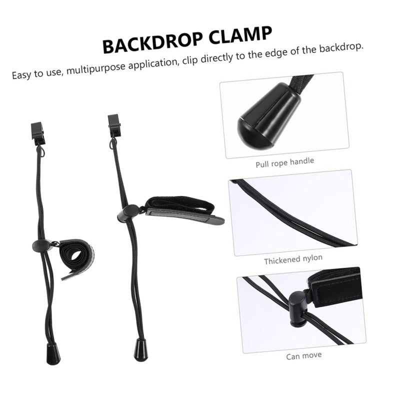 6Pcs Photography Backdrop Clamps With Elastic Bands Wrinkle Free Easy To Use - Image 3