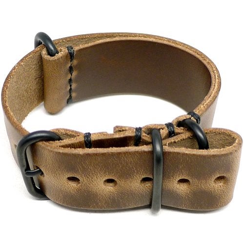 Da Luca Military Watch Strap - Natural Chromexcel (PVD Buckle) : 20mm - Image 1