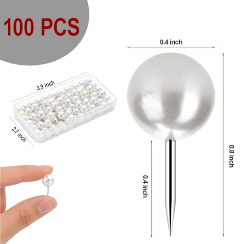 Xioyidun 100 Pcs Pearl White Decorative Push Pins - for Bulletin Board, Corkboard, Photo Wall, Home Office Decor - Image 2