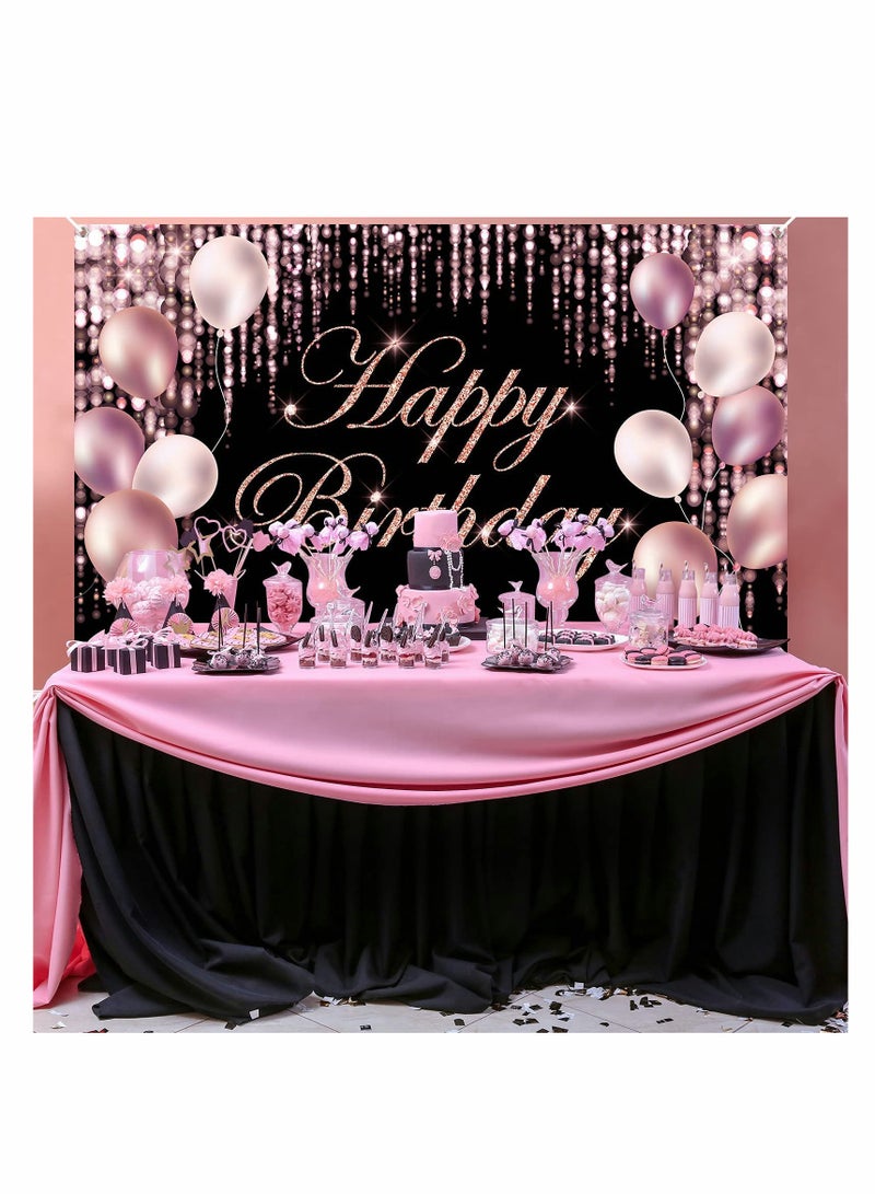 SYOSI Rose Gold Happy Birthday Banner Backdrop Large Happy Birthday Yard Sign backgroud It's My Birthday Backdrop Baby Shower Party Indoor Outdoor Car Decoration Supplies for Women Girl - Image 3