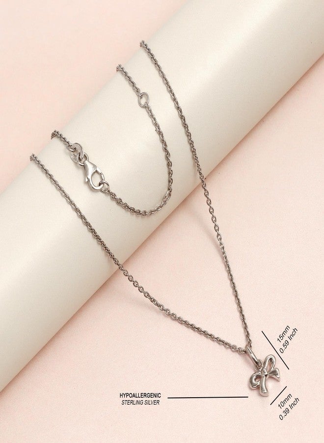 LeCalla 925 Sterling Silver Bowknot Pendant Necklace for Teens and Preteens | BIS Hallmarked Rhodium-Plated Choker Necklaces for 4 and above Years Children | Ribbon Bow Necklace Gifts for Young Wearers - Image 4