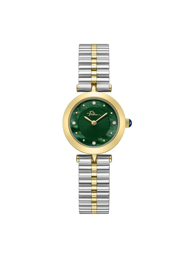 بوليس Agra Green Dial Stainless Steel Bracelet Analog Watch for Women, 24mm